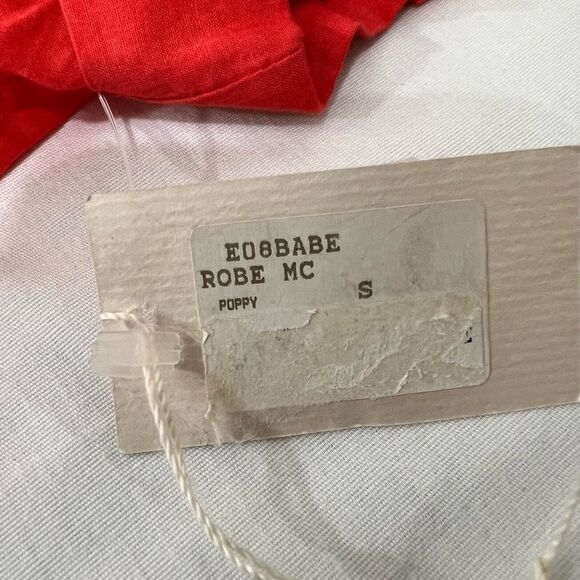 Maje Babe Short Sleeve Orange Flowy Mini Dress New Size Small - Picture 7 of 12